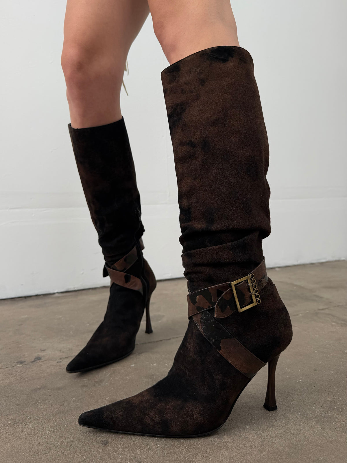 Vintage Loretta Pettinari pointed suede boots TWINKLING GLOBAL