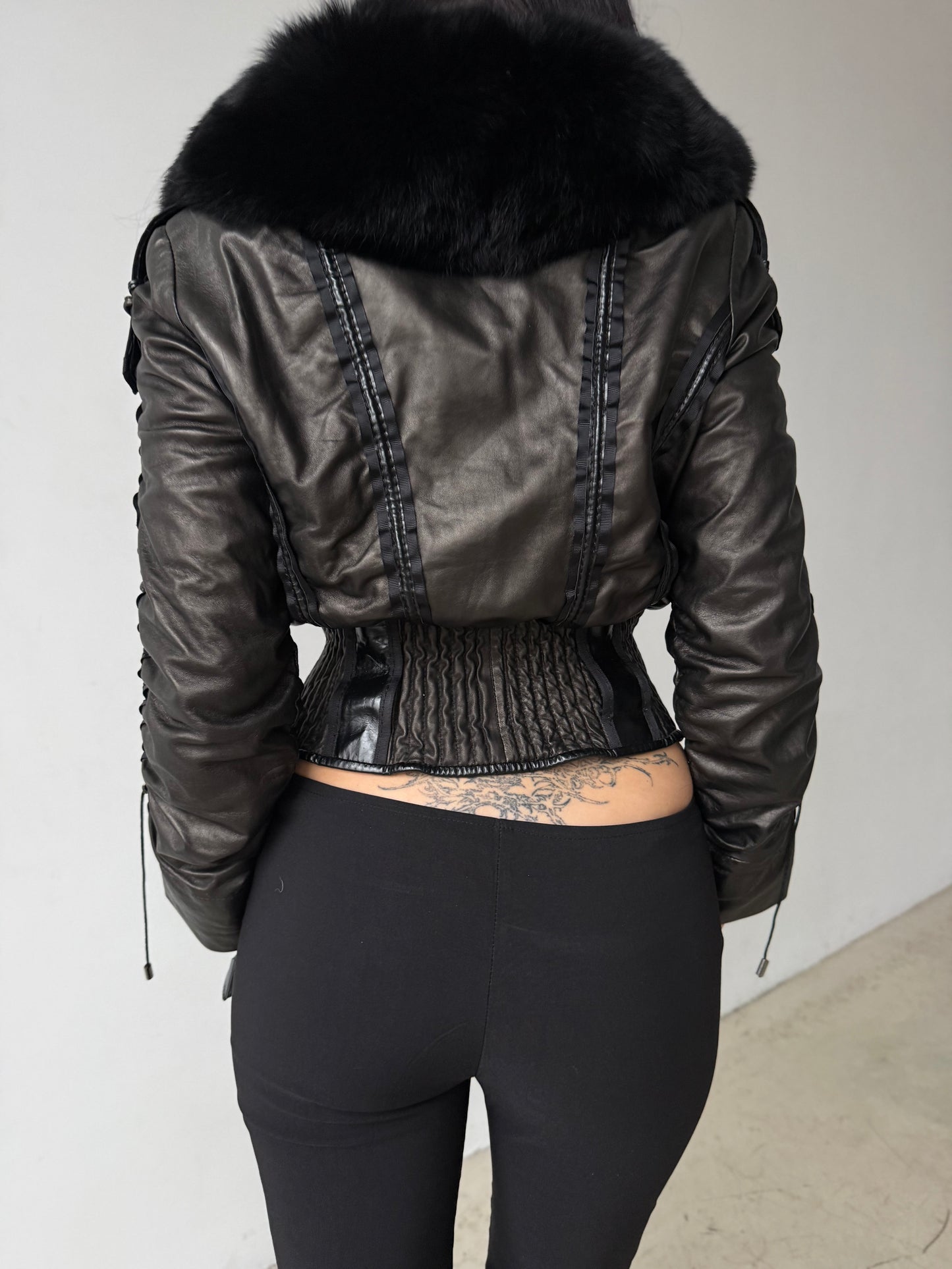 VINTAGE LEATHER JACKET TWINKLING GLOBAL
