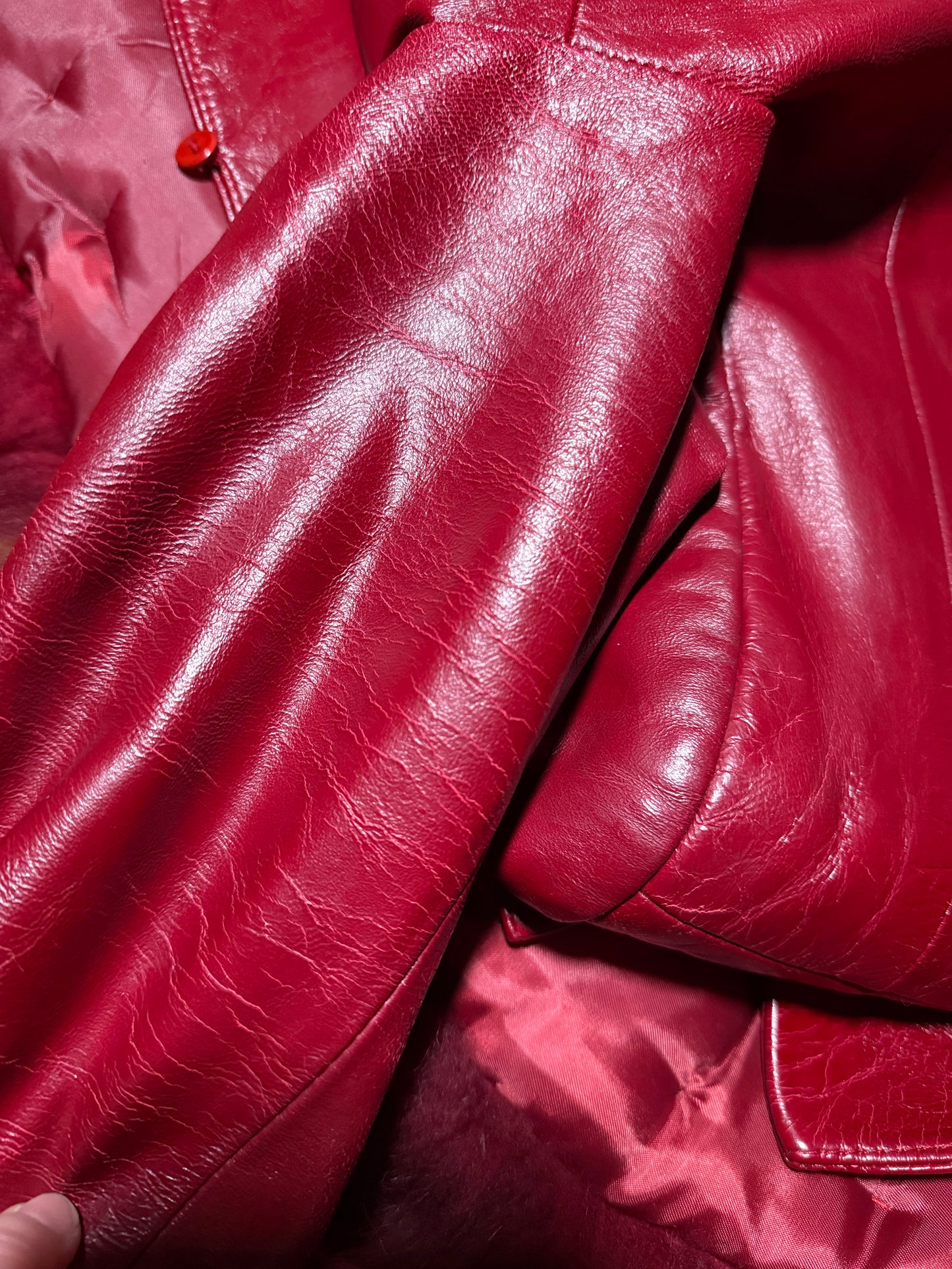 Vintage red leather jacket