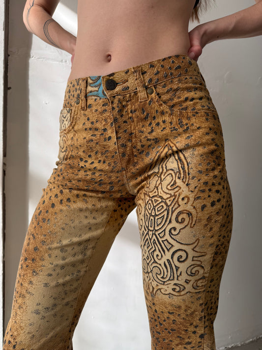 Vintage leopard patterned flared pants angelo marani TWINKLING GLOBAL