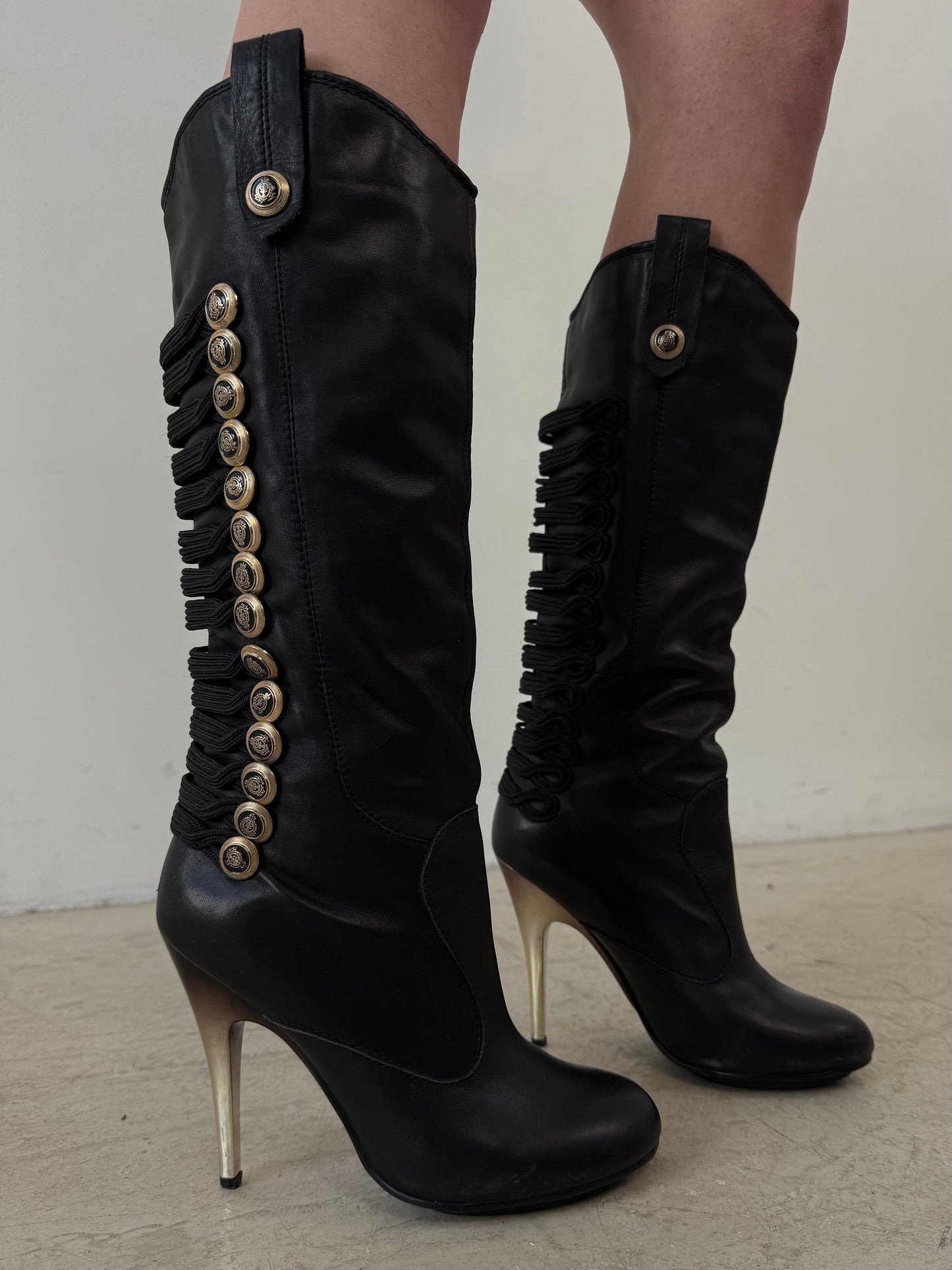 Vintage Paolo Conte high-heel leather boots TWINKLING GLOBAL
