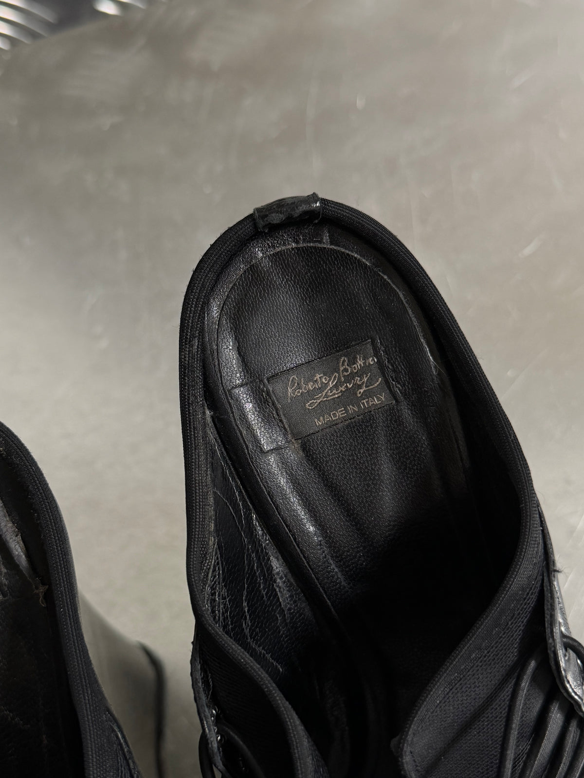 Italian leather & textile platform mules TWINKLING GLOBAL