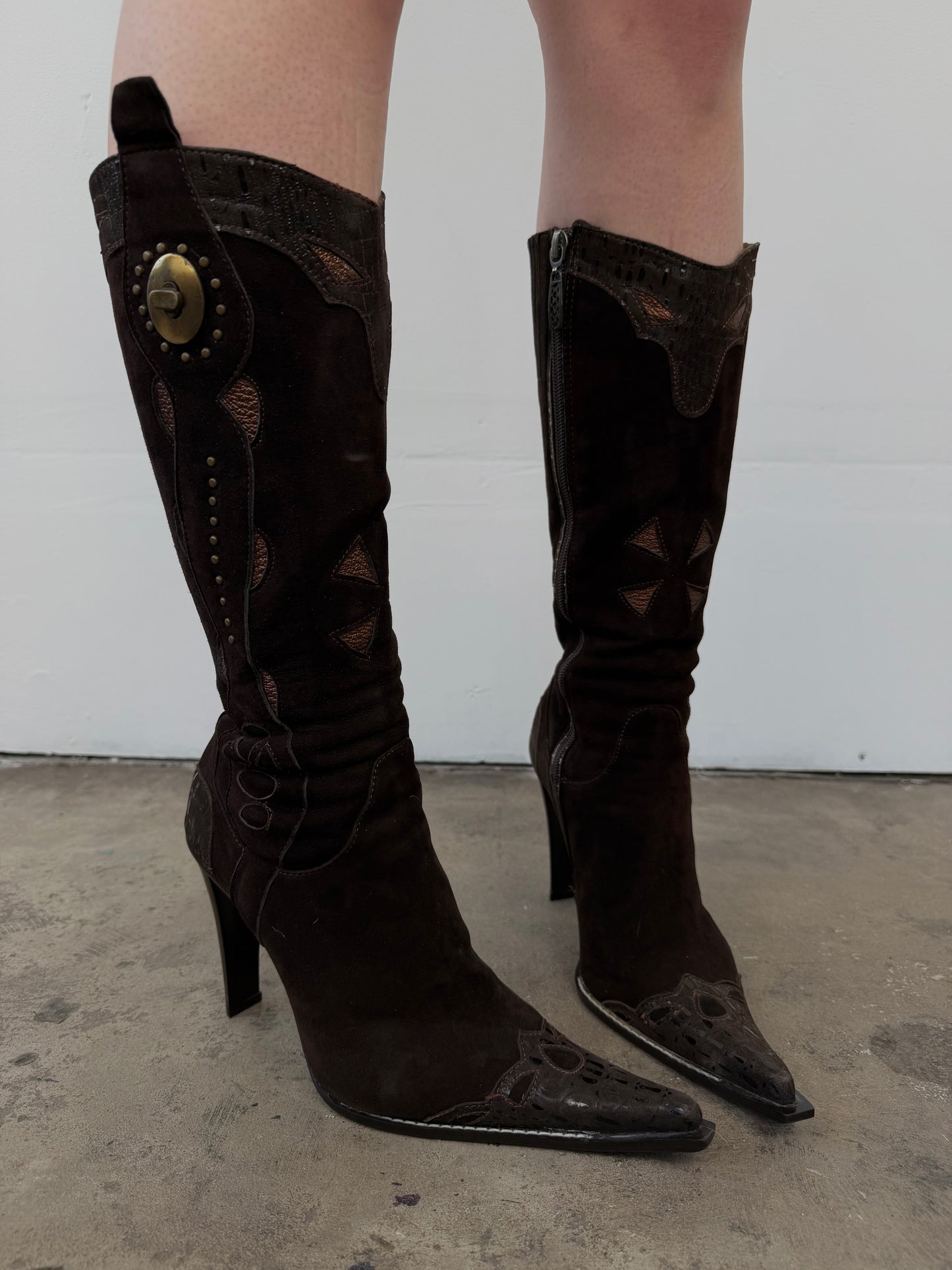 Vintage Ferre cowboy-style leather boots TWINKLING GLOBAL