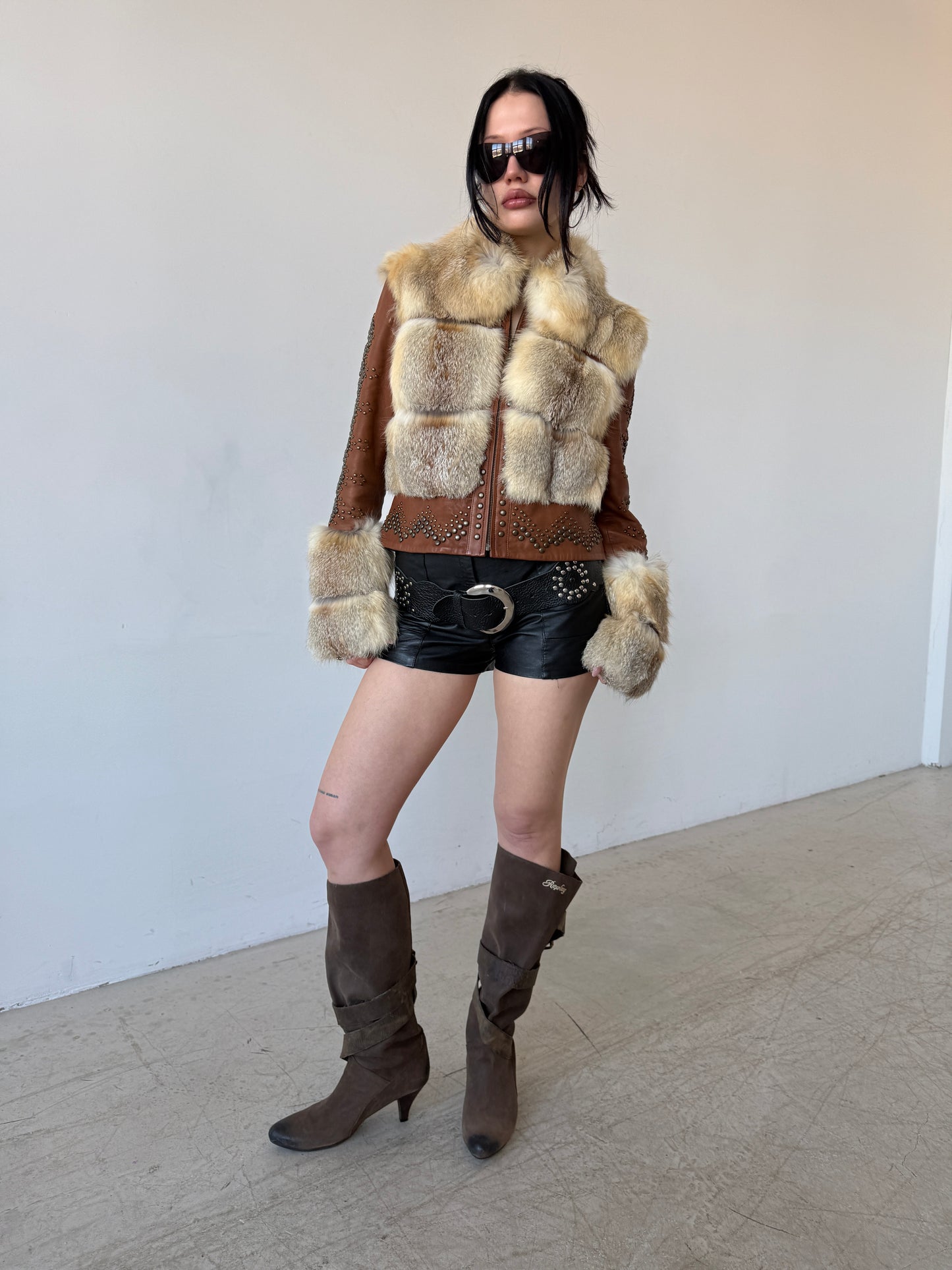 Vintage leather jacket TWINKLING GLOBAL