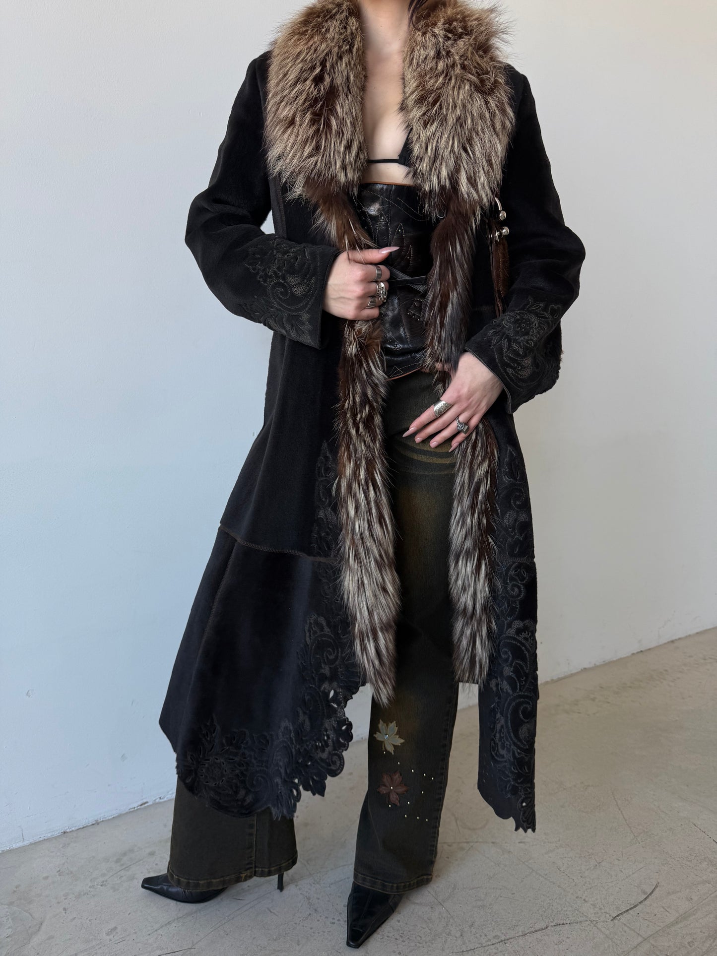Vintage leather coat TWINKLING GLOBAL