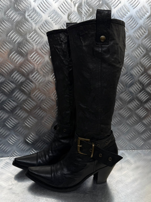 Vintage Italian leather cowboy boots TWINKLING GLOBAL