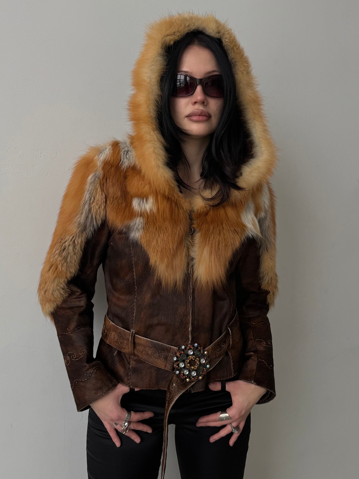 Vintage leather jacket TWINKLING GLOBAL