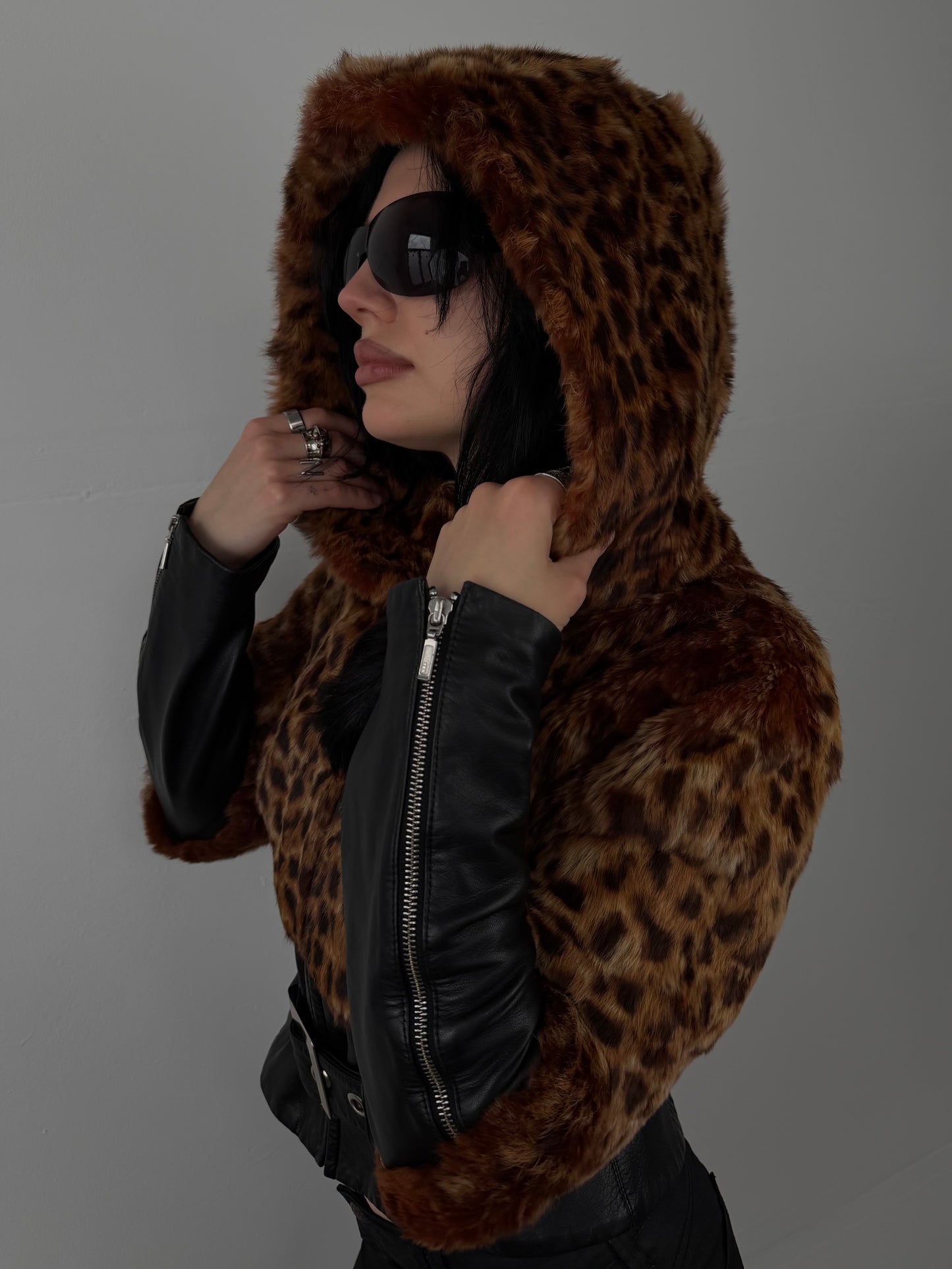 Vintage leopard leather jacket TWINKLING GLOBAL