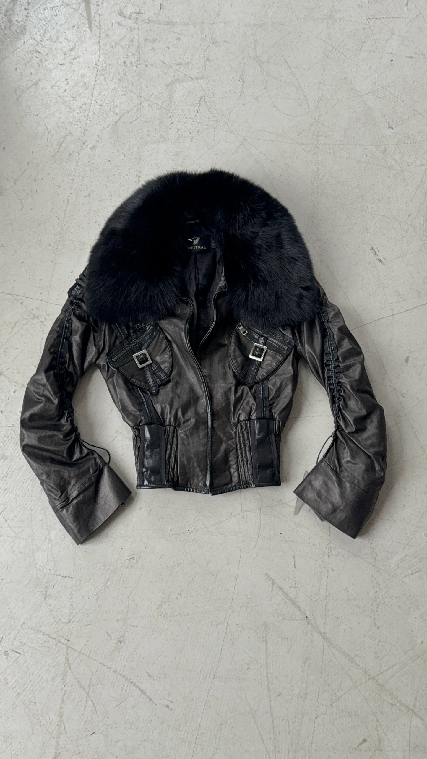 VINTAGE LEATHER JACKET TWINKLING GLOBAL