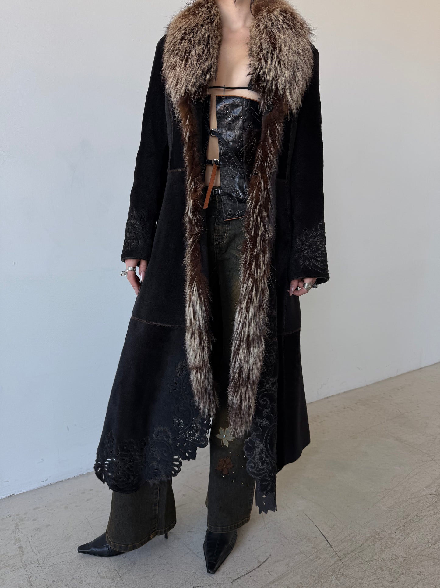 Vintage leather coat TWINKLING GLOBAL