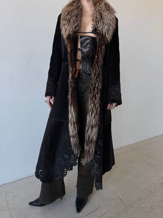 Vintage leather coat TWINKLING GLOBAL