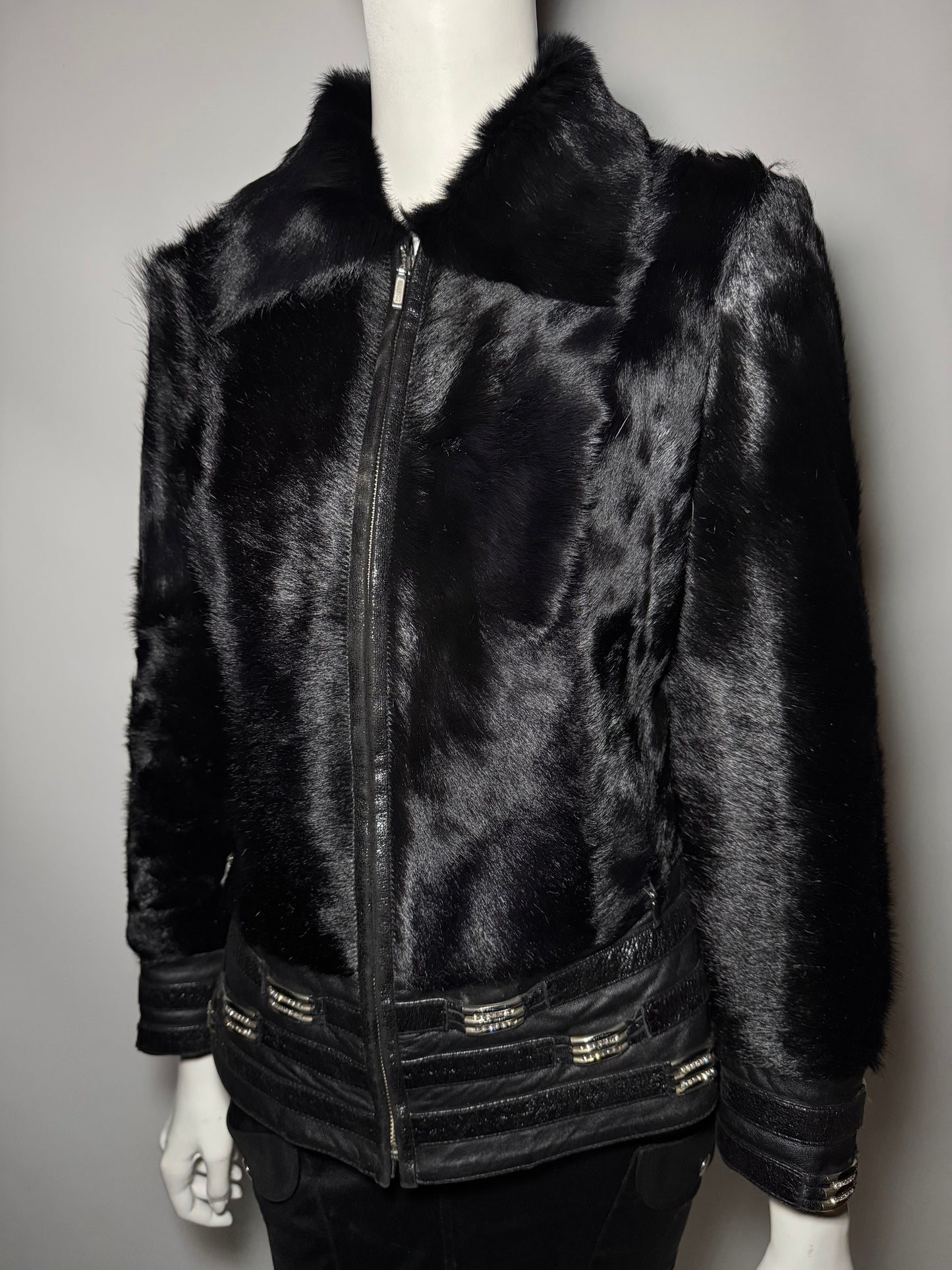 Vintage Black Leather Jacket TWINKLING GLOBAL