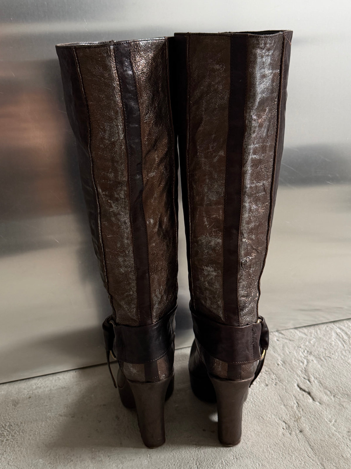 Vintage Vic Matiē brown leather platform boots TWINKLING GLOBAL