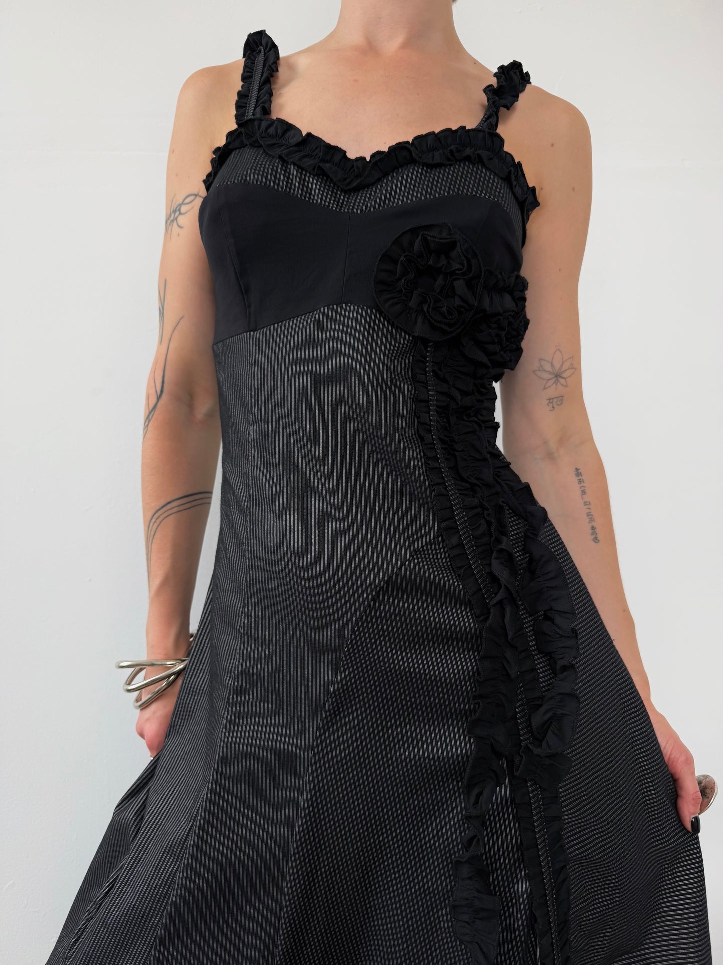 Pinstripe asymmetrical dress TWINKLING GLOBAL