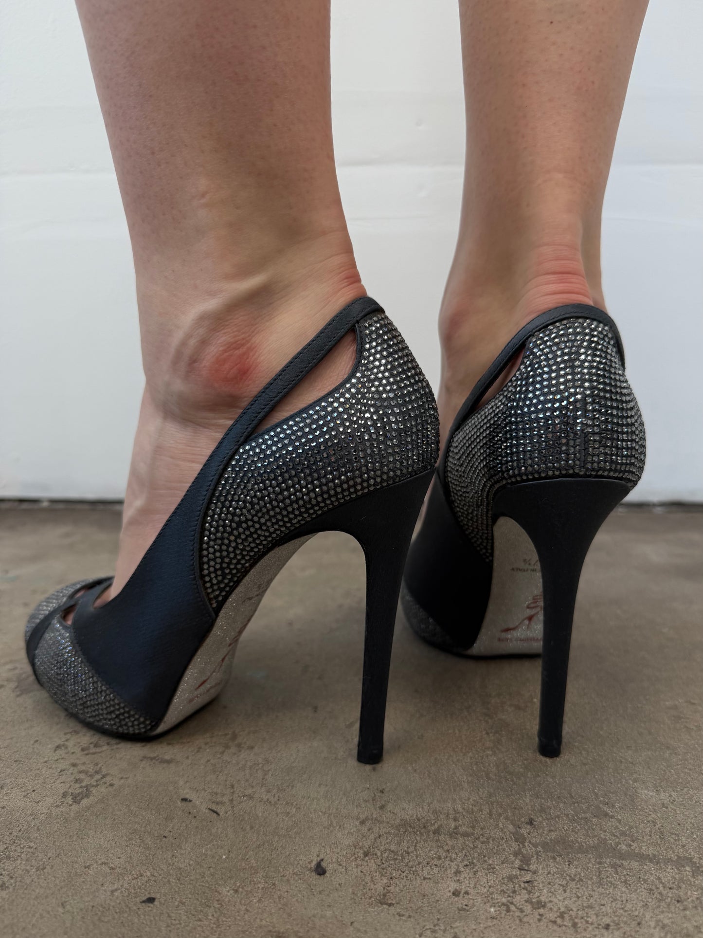 Vintage Rene Caovilla Swarovski crystal heels TWINKLING GLOBAL