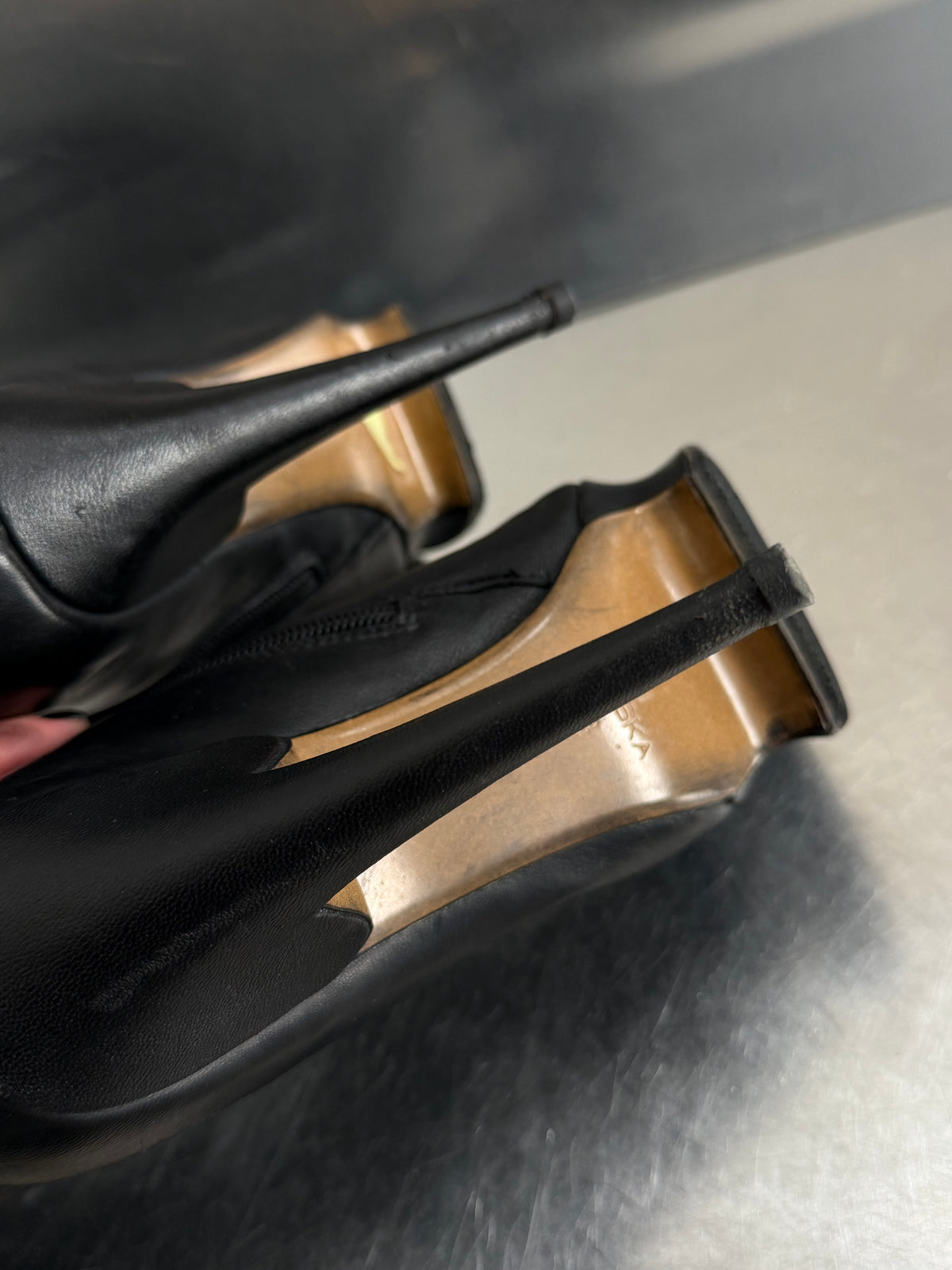 Vintage black leather platform boots TWINKLING GLOBAL