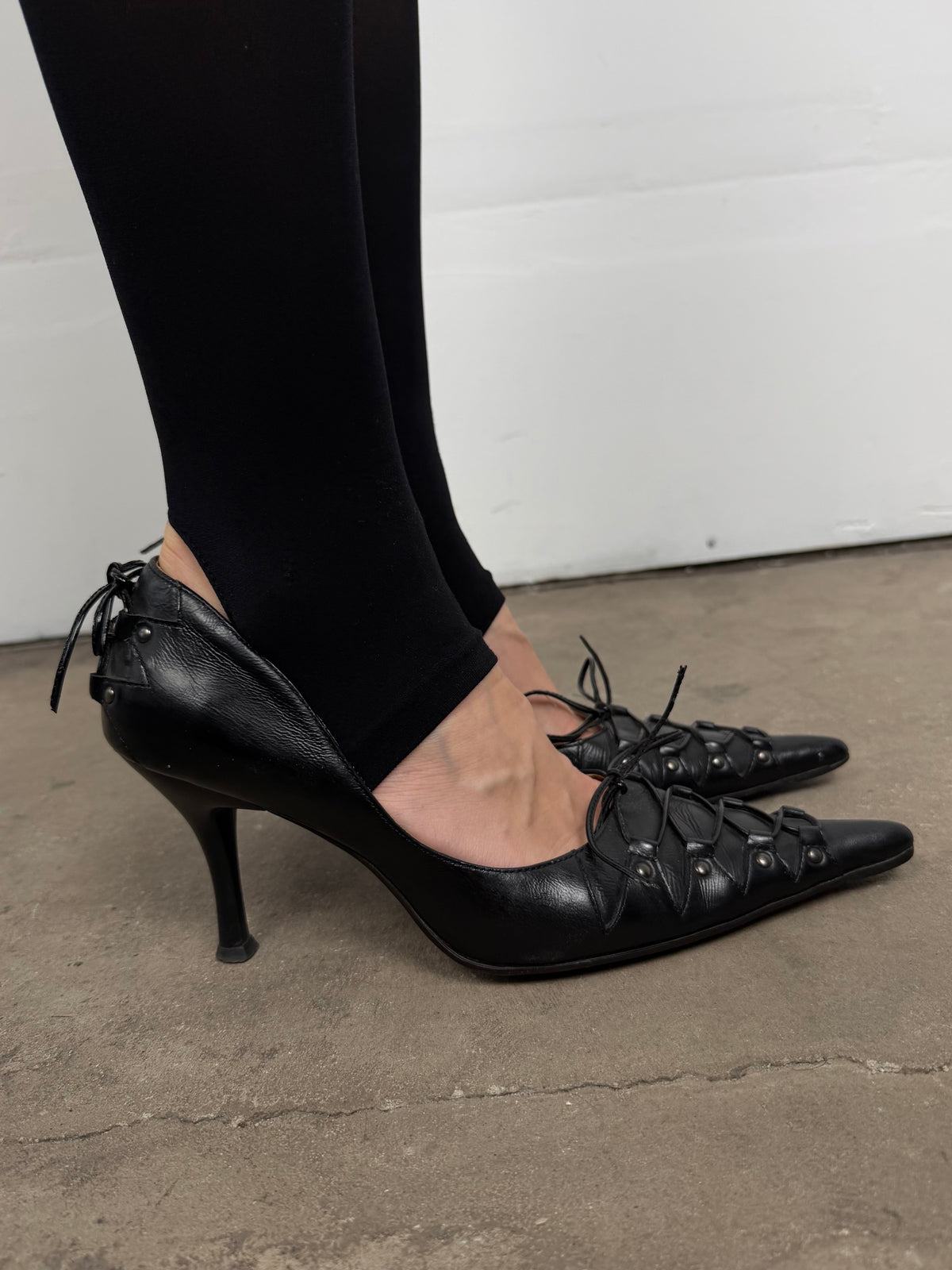 Leather lace-up heels TWINKLING GLOBAL