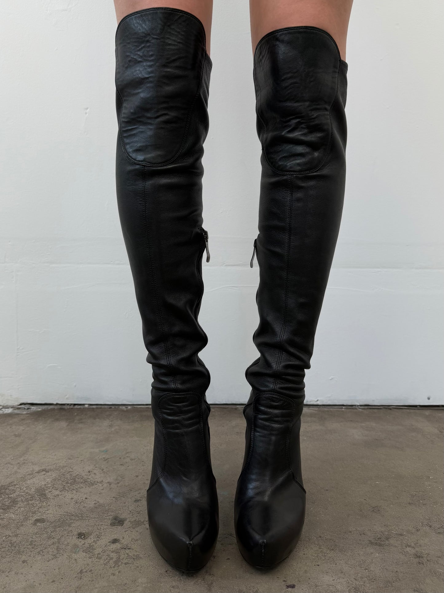 Vintage Gianmarco Lorenzi leather over-the-knee boots TWINKLING GLOBAL