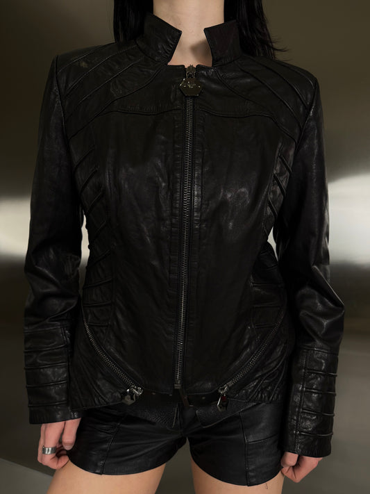 Philipp Plein archive leather jacket TWINKLING GLOBAL