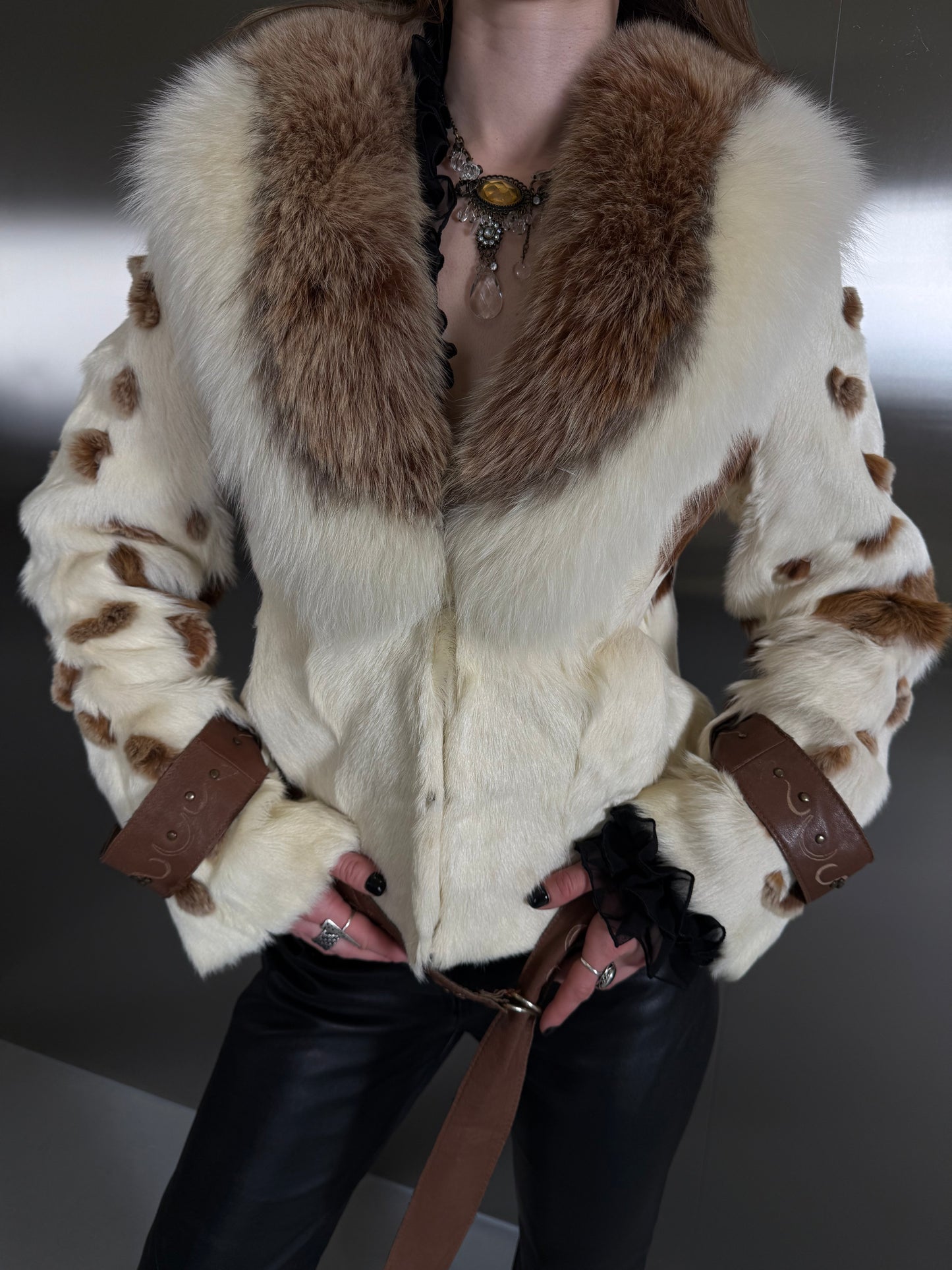 Vintage jacket with belt TWINKLING GLOBAL