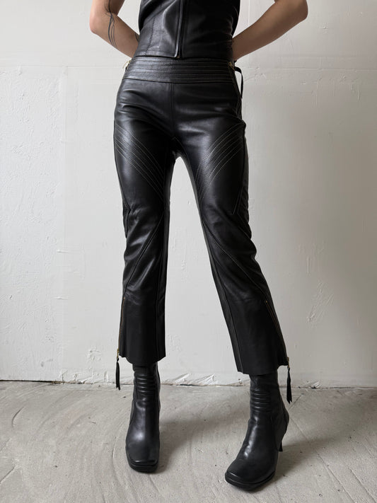 Vintage leather Y2K capri pants TWINKLING GLOBAL