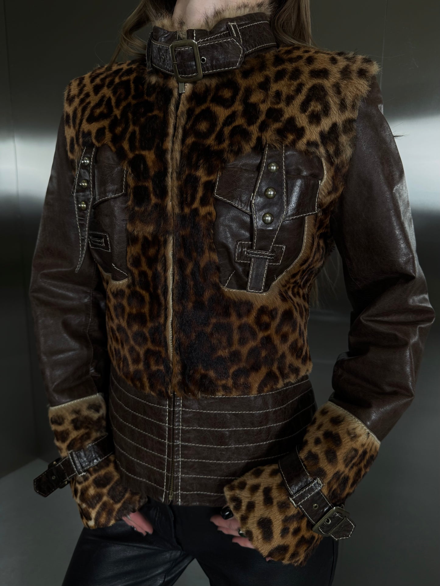 Vintage leather jacket TWINKLING GLOBAL