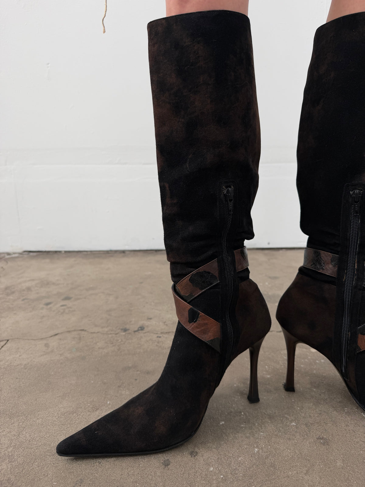Vintage Loretta Pettinari pointed suede boots TWINKLING GLOBAL