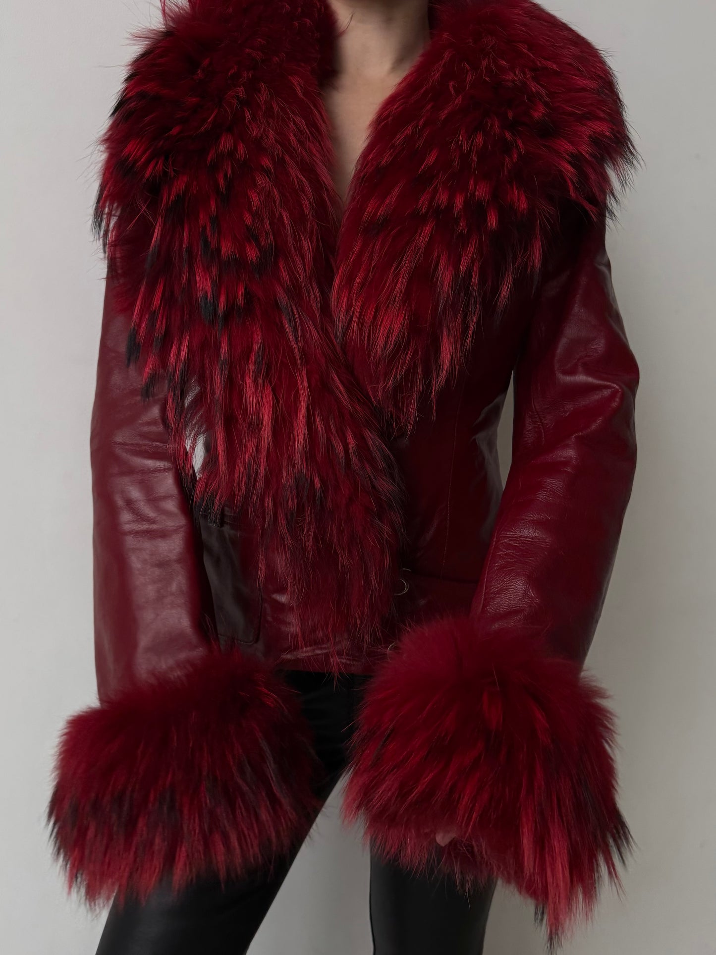 Vintage red leather jacket