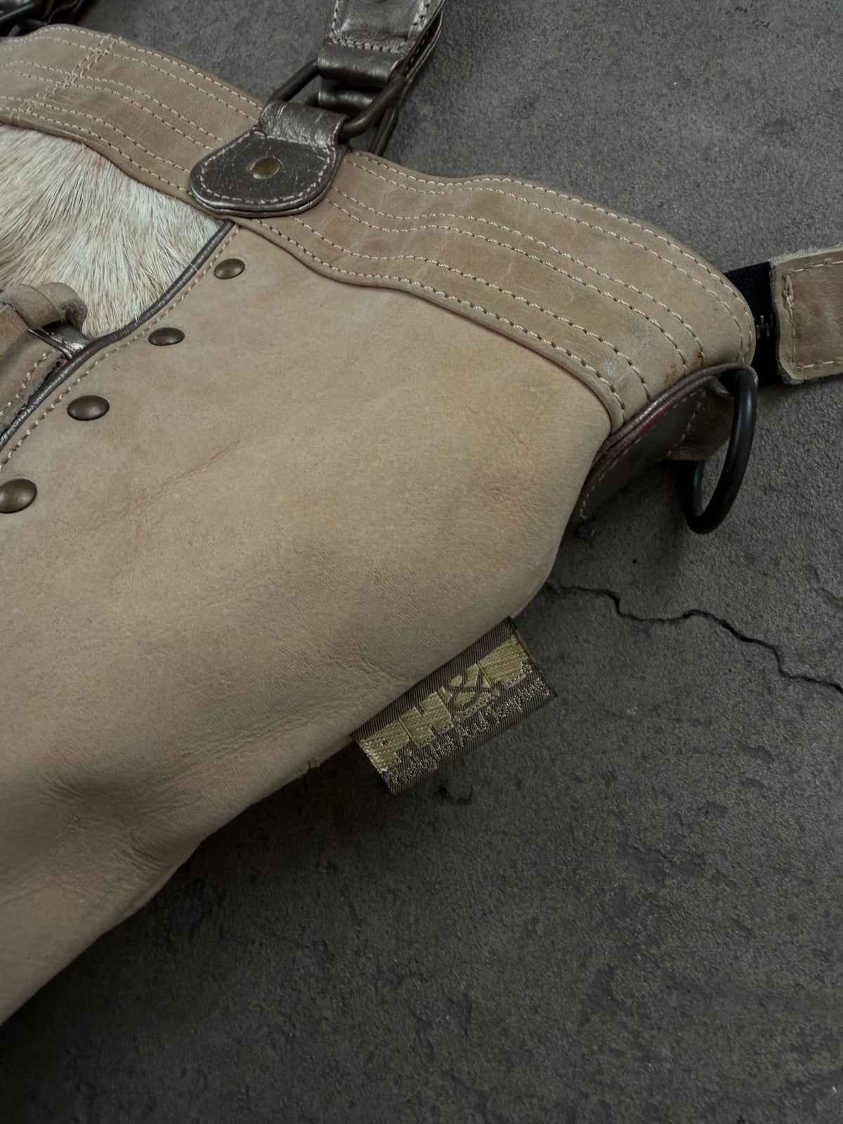 Vintage suede leather bag TWINKLING GLOBAL