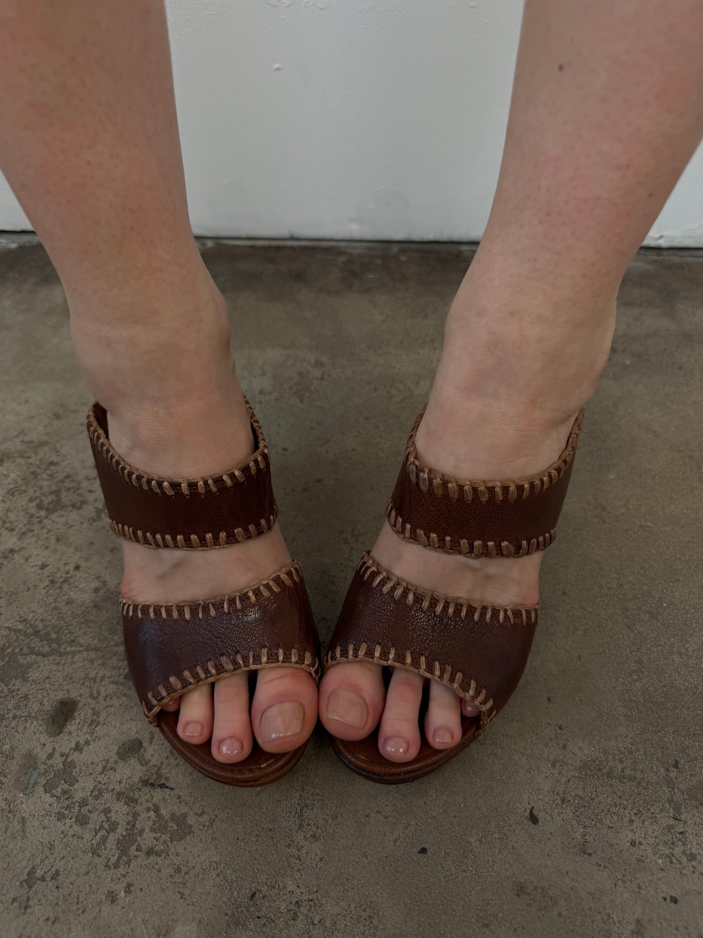 Vintage Italian leather platform mules TWINKLING GLOBAL