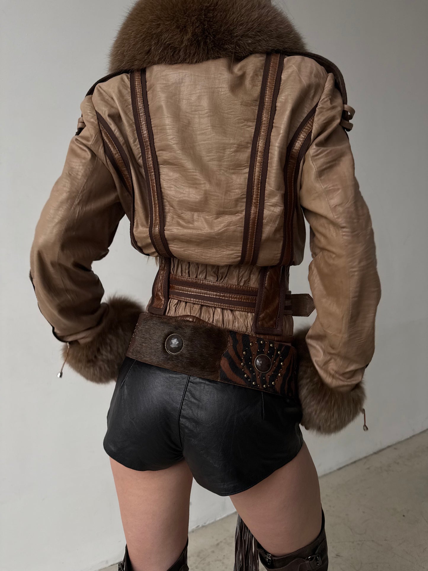 Vintage leather jacket TWINKLING GLOBAL