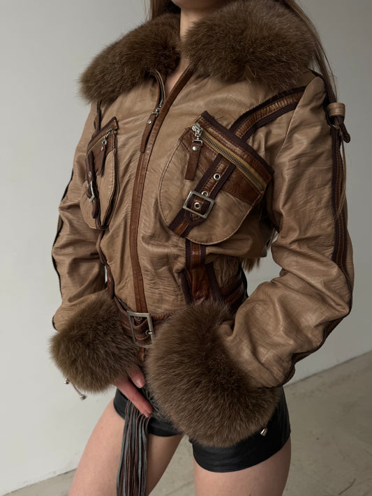 Vintage leather jacket TWINKLING GLOBAL