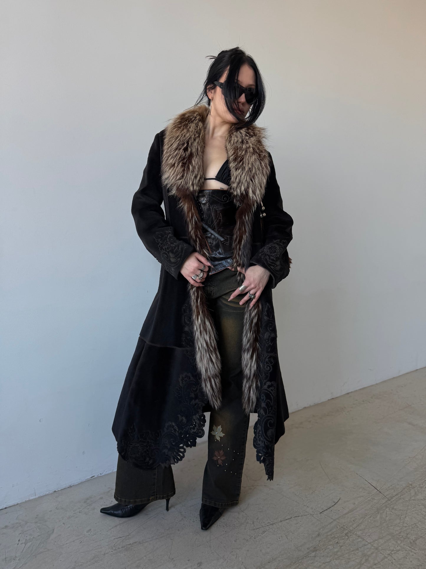 Vintage leather coat TWINKLING GLOBAL