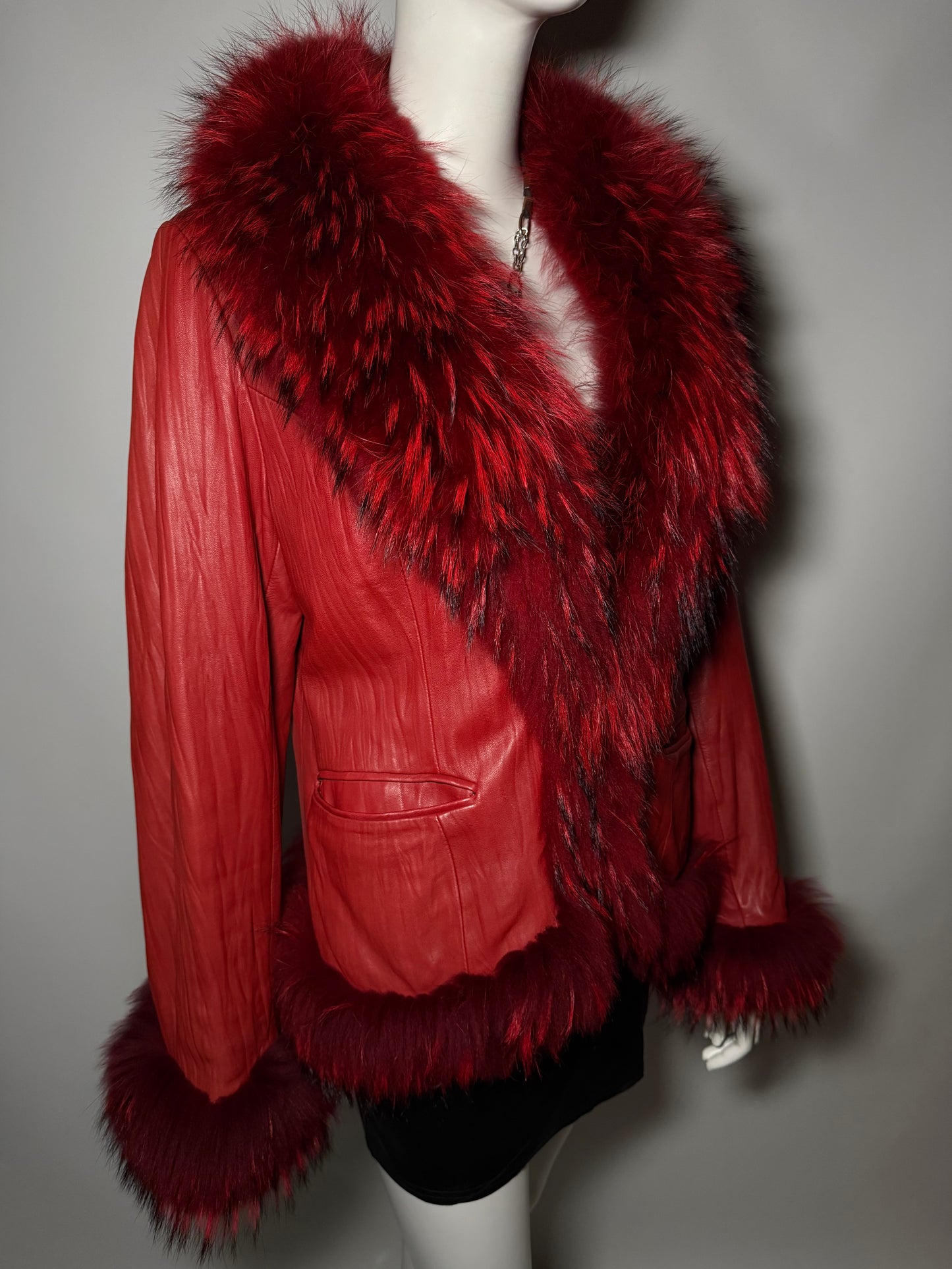 Vintage red leather jacket Twinkling Global