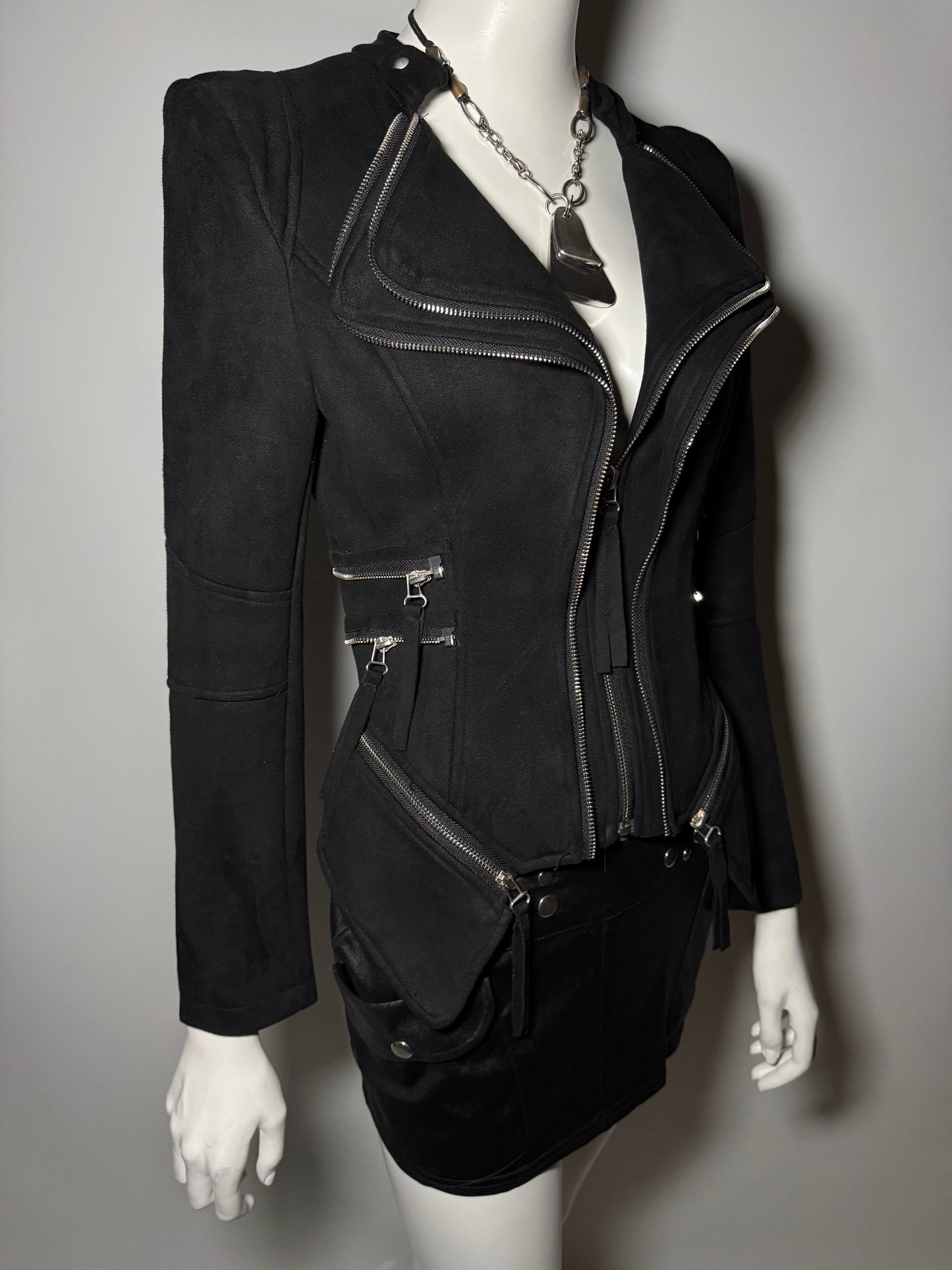 Vintage fitted faux-suede jacket Twinkling Global