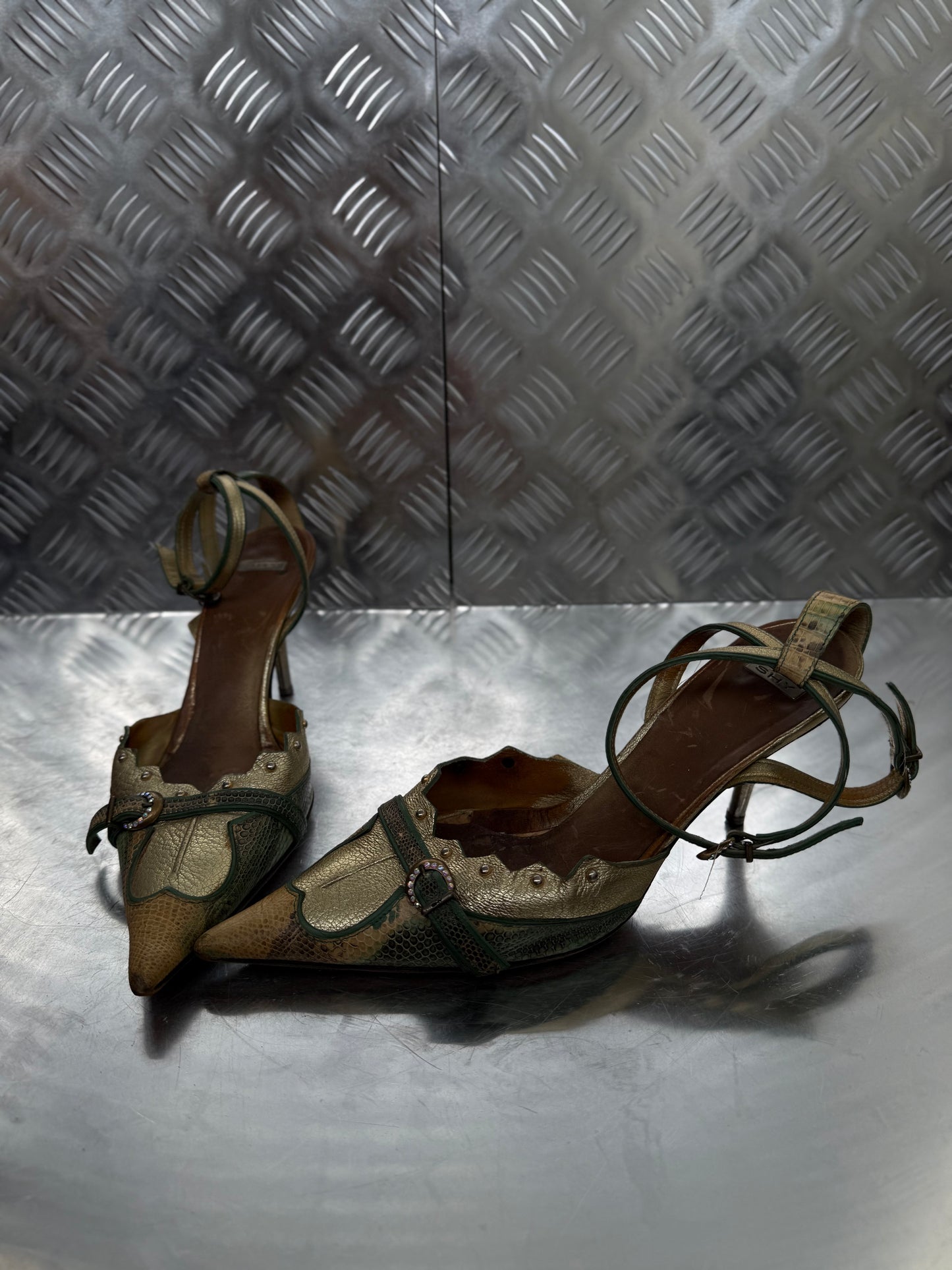 Vintage Shy leather slingback mules Twinkling Global