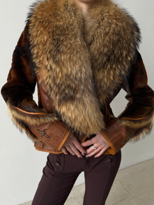 Vintage leather jacket TWINKLING GLOBAL