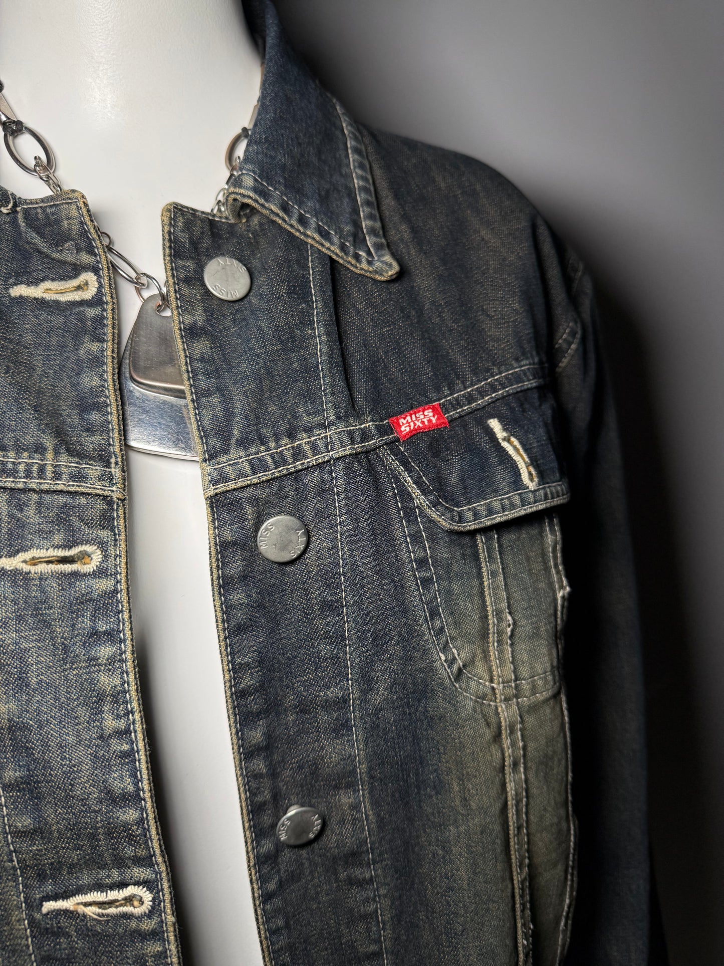 Vintage Miss Sixty rusty-wash denim jacket oversized Twinkling Global