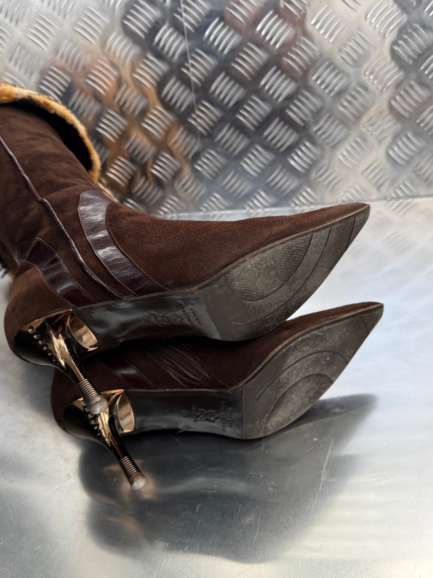 Vintage Italian suede leather boots TWINKLING GLOBAL