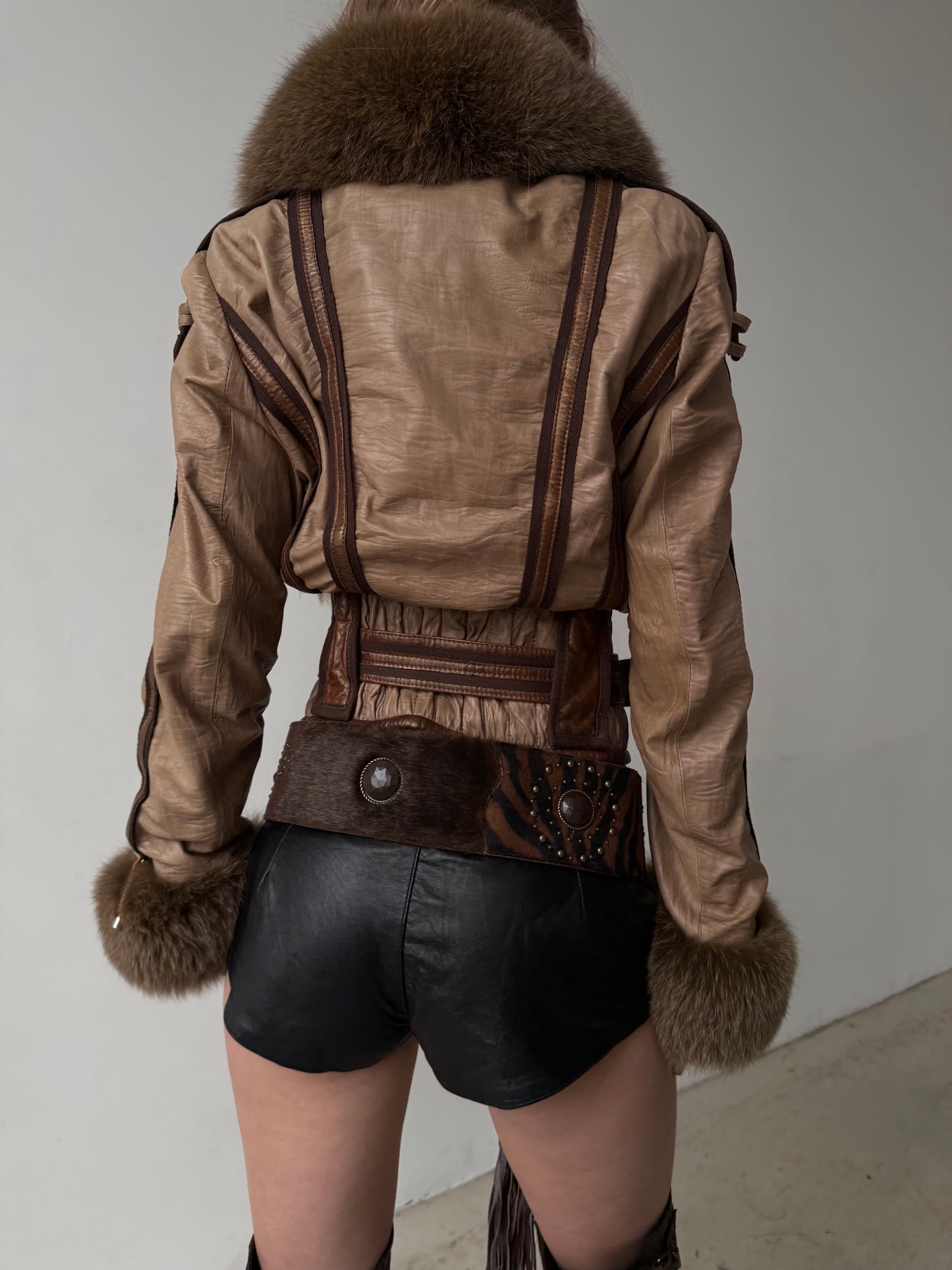 Vintage leather jacket TWINKLING GLOBAL