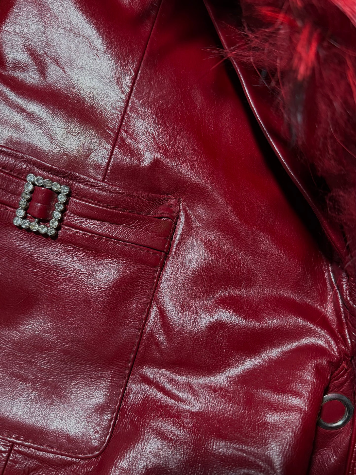 Vintage red leather jacket