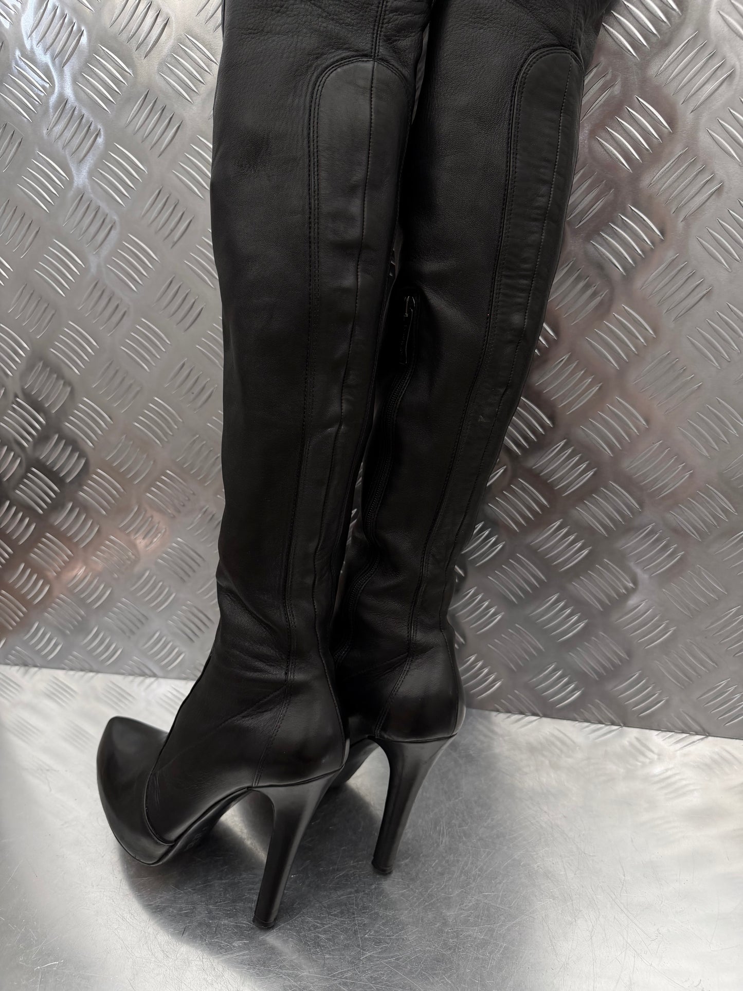Vintage Gianmarco Lorenzi leather over-the-knee boots TWINKLING GLOBAL