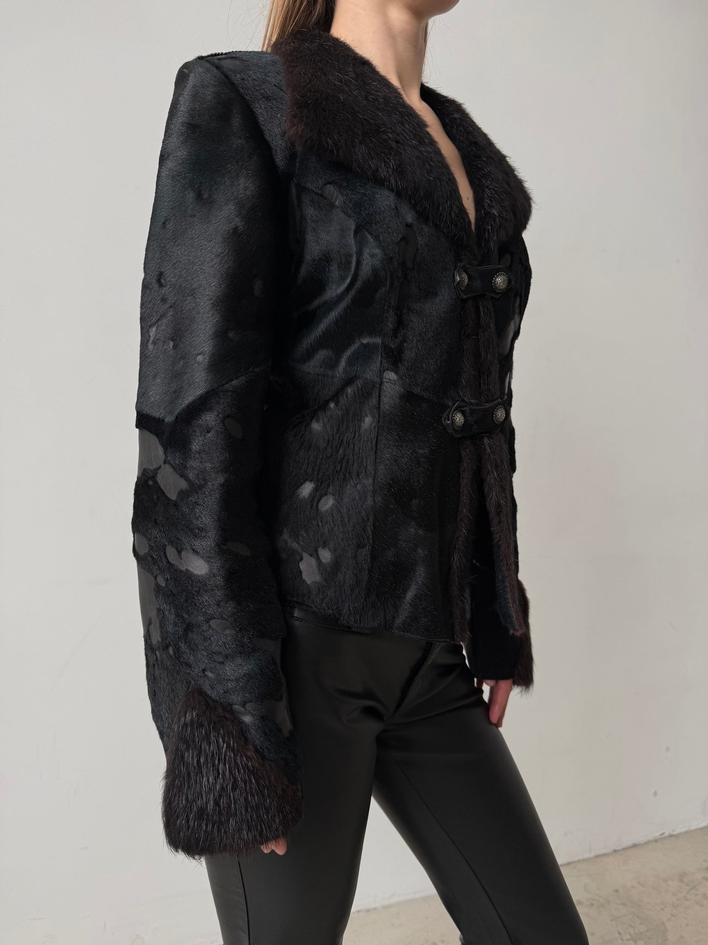 Vintage jacket black-blue mix TWINKLING GLOBAL