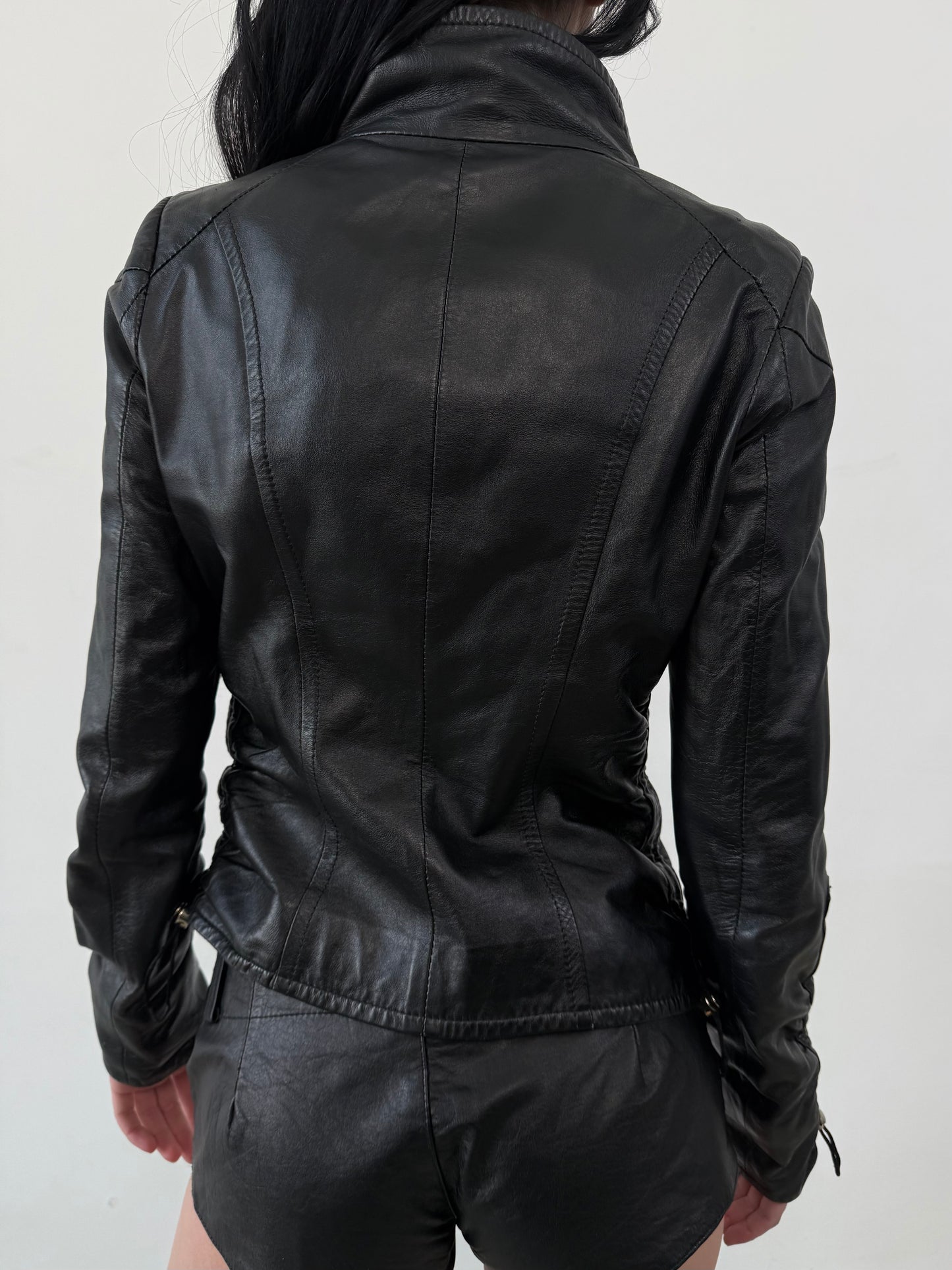 Vintage fitted leather jacket TWINKLING GLOBAL