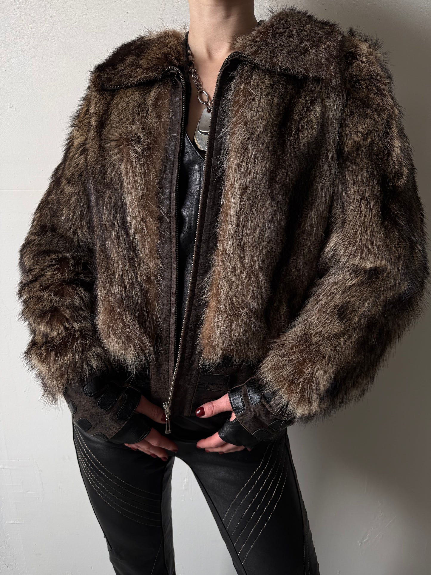Vintage leather jacket TWINKLING GLOBAL