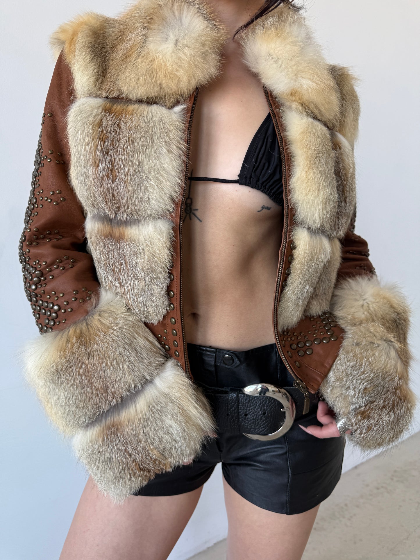 Vintage leather jacket TWINKLING GLOBAL