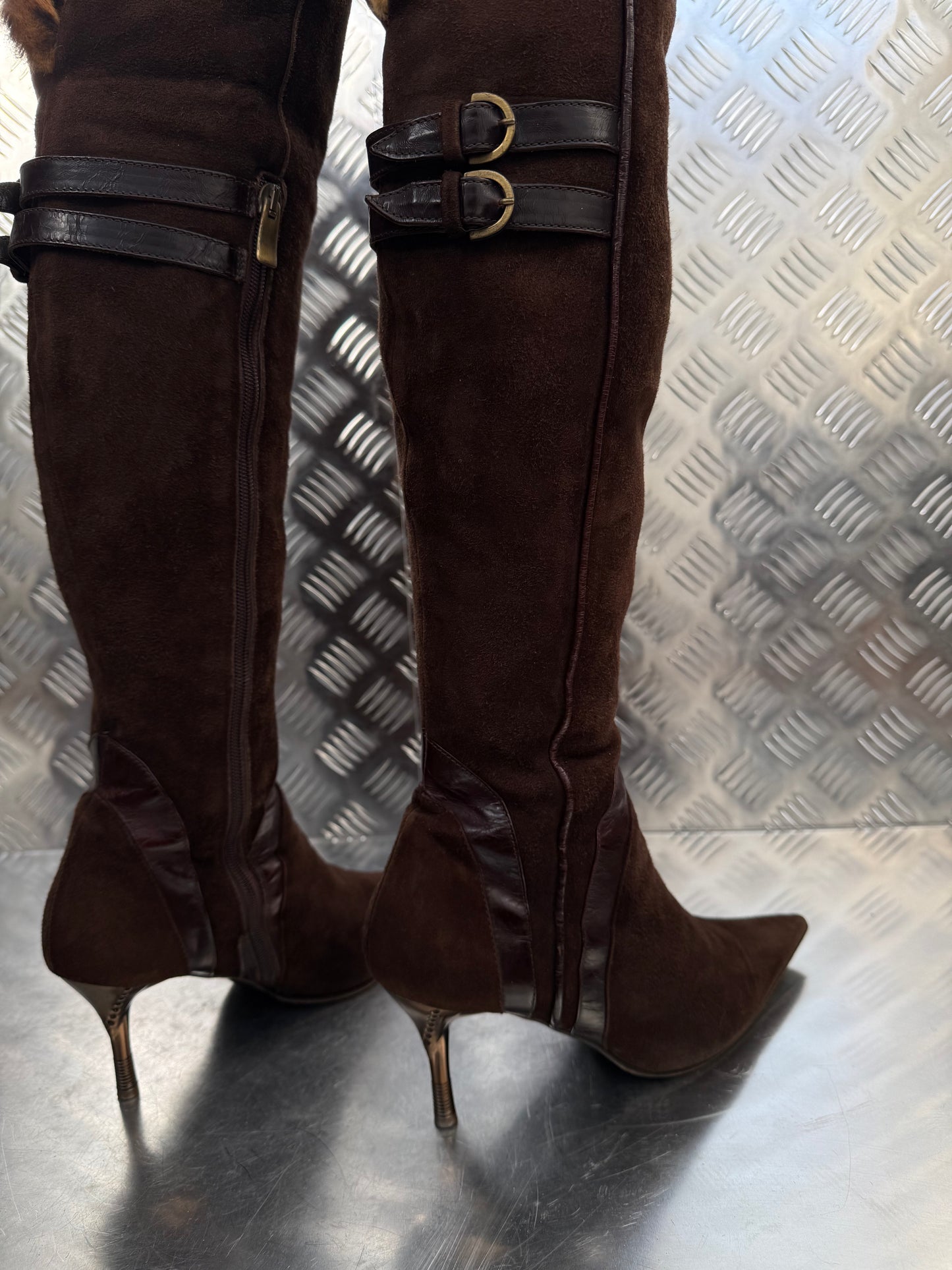 Vintage Italian suede leather boots TWINKLING GLOBAL