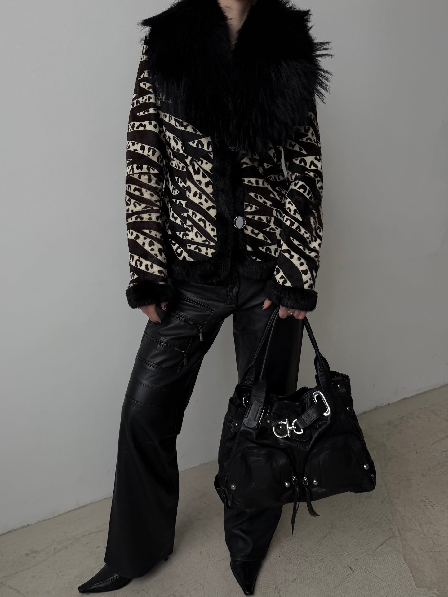 Vintage leather jacket TWINKLING GLOBAL