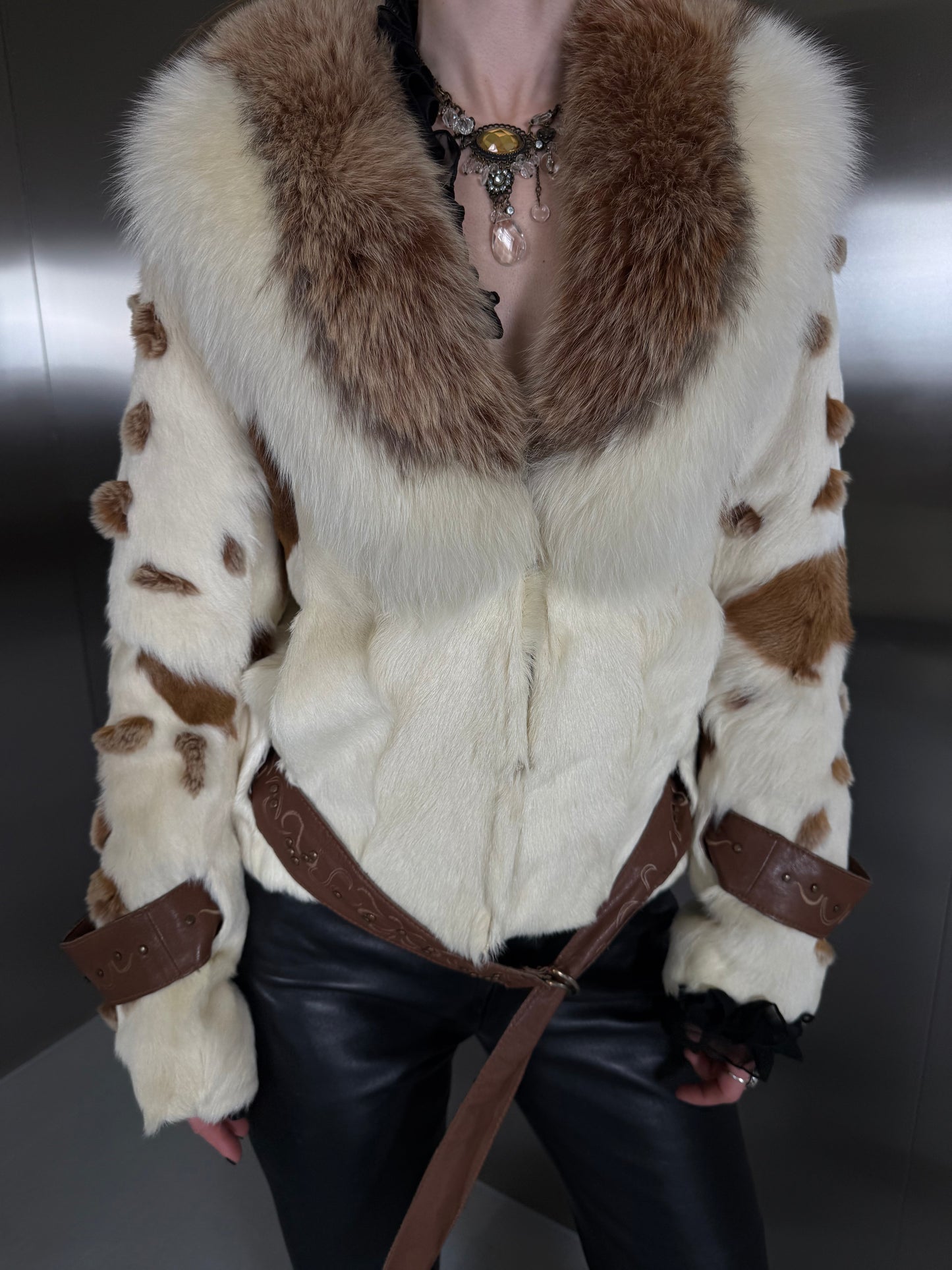 Vintage jacket with belt TWINKLING GLOBAL