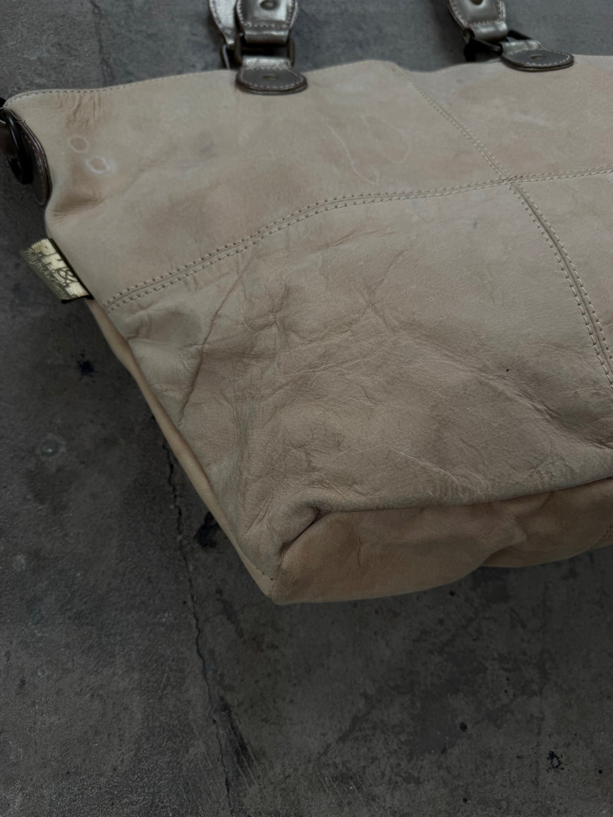 Vintage suede leather bag TWINKLING GLOBAL